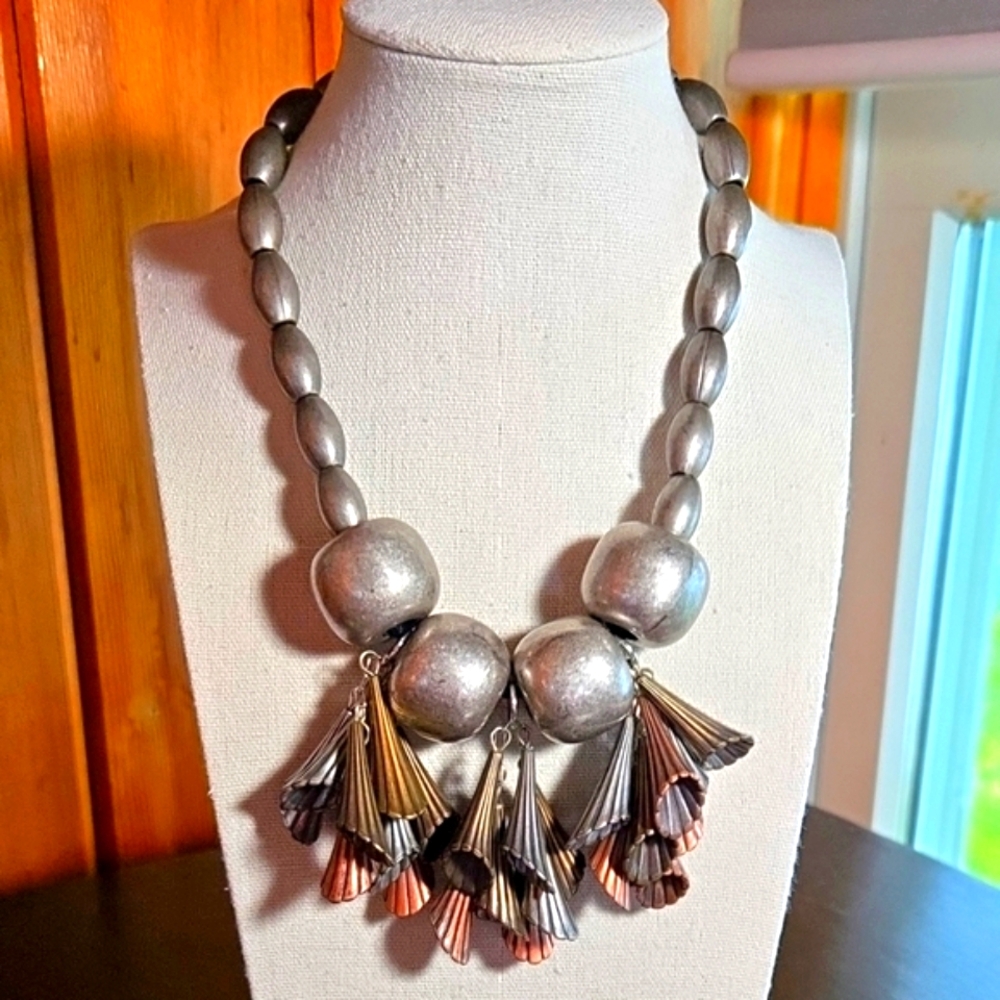 Vintage Sterling Silver Statement Necklace Purchased In Paris France